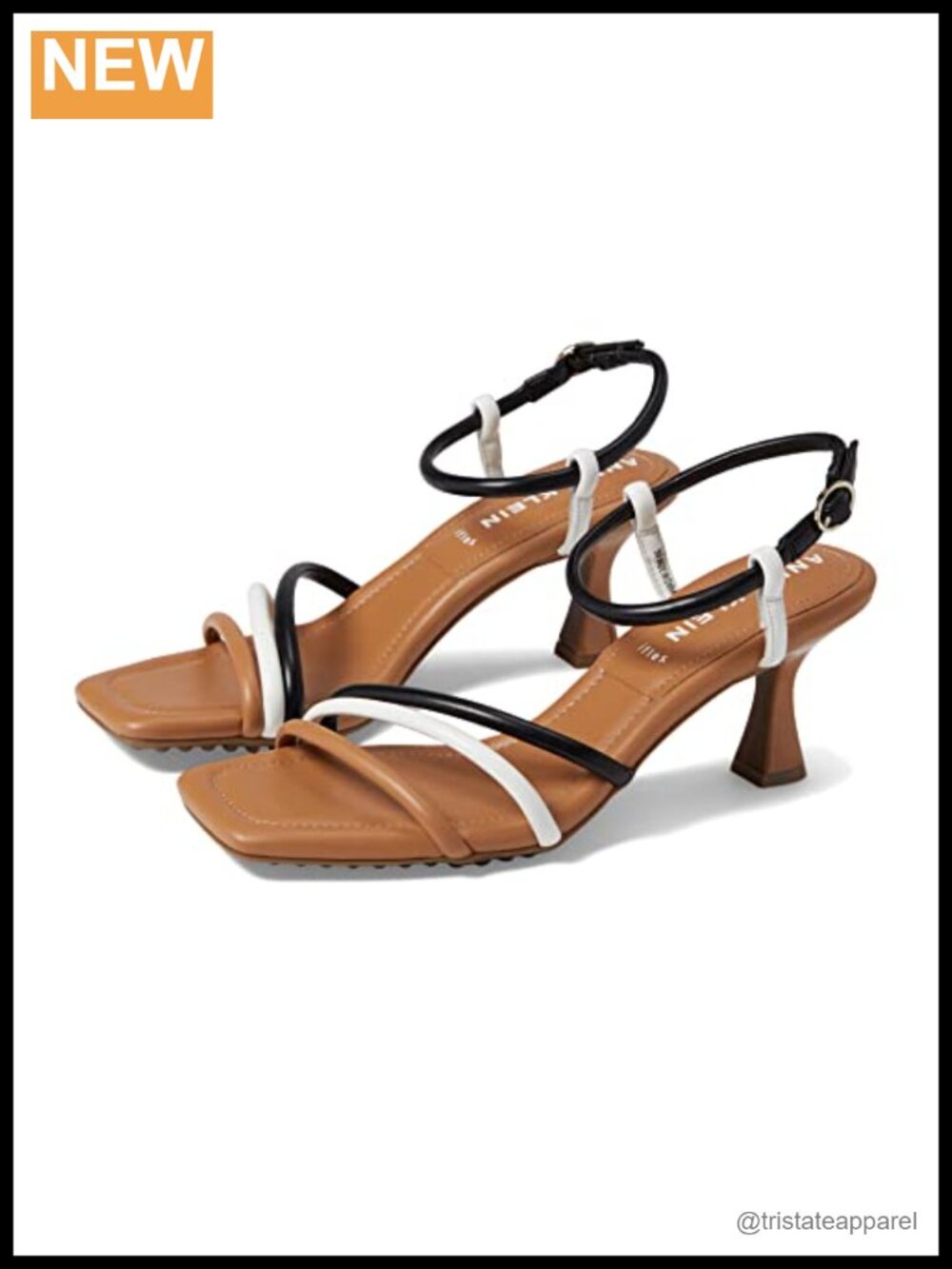 Anne Klein Jelyssa Leather Heeled Sandal Formal Open Toe Ankle Strap